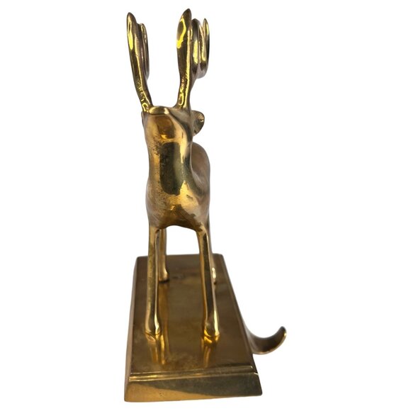 Pottery Barn Solid Brass Reindeer Stocking Holder Hook Christmas Hanger Mantle - Picture 3 of 11